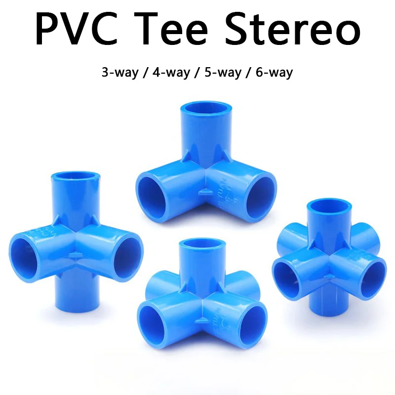 PVC Tee Stereo Pipe Fittings 3/4/5/6 Ways Home Garden Irrigation Hose Water Connectors DIY Tools 1 Pcs | Обустройство дома