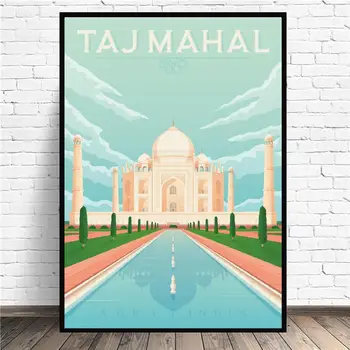 

Taj Mahal India Travel Canvas Art Print Wall Poster Living Room Decoration No Frame