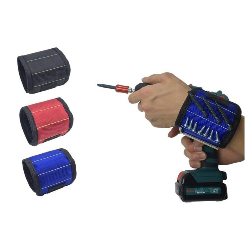 New Strong Magnetic Wristband Portable Tool Bag For Screw Nail Nut Bolt Drill Bit Repair Kit Organizer Storage | Инструменты