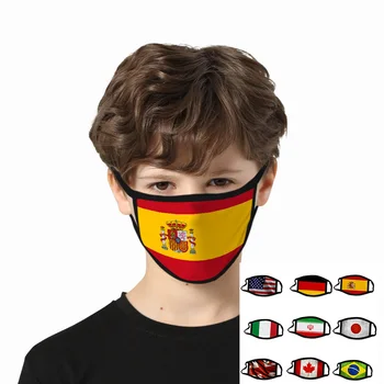

Children National Flag Mask Anti-dust Fashion Mouth Mask Washable Reusable Half Face Masks 3D Flag Masks for 3-12 Age Kids