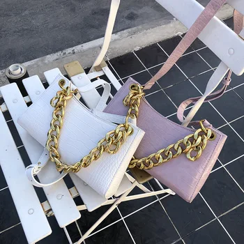 

Ladies Shoulder Bag Diagonal Bag Spring 2020 New Chain Bag Crocodile Pattern Small Bag Female Bag