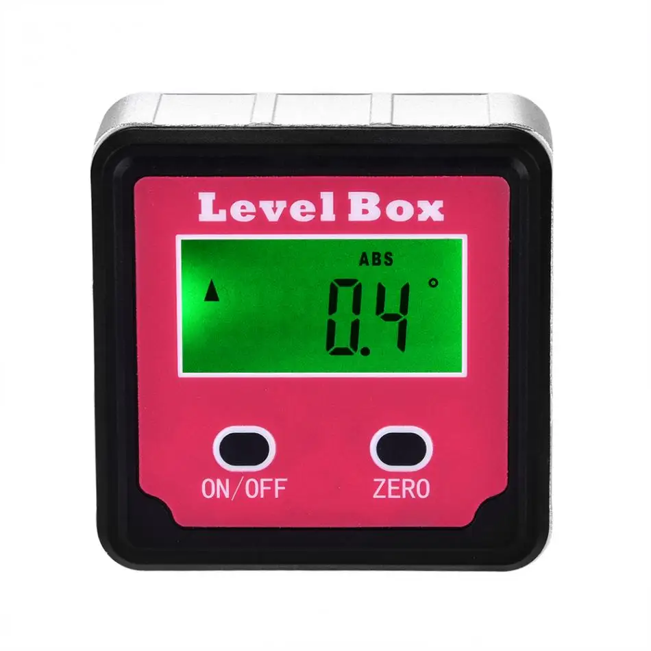  Digital Protractor Inclinometer Level Bevel Box Portable Angle Finder 4*90 Degree with Magnet Base 