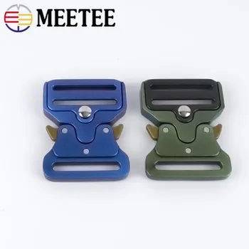 

Meetee 1pc 39mm Fashion Gradient Tactical Belt Buckle High-end Quick Release Buckles Metal Belts Head DIY Luggage Hook Accessory