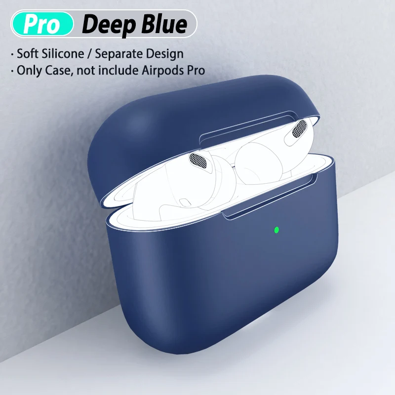 Силиконовый чехол Защитный чехол для Apple Airpods pro TWS Bluetooth наушники Мягкий силиконовый чехол для Airpods защитный чехол s - Цвет: Dark Blue