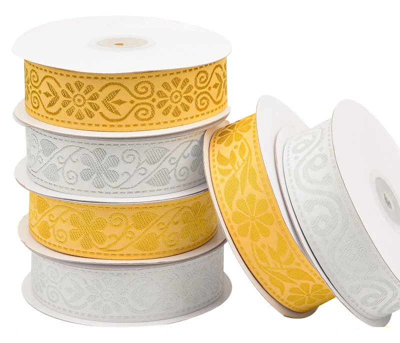Gold and silver thread Embroidered webbing 2CMX20YARD Woven Jacquard Ribbon Trims lace For Curtain And Belt Clothing Accessory | Дом и сад