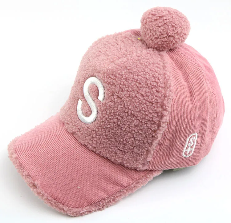 9 Baby boy girl hat ABC corduroy baseball cap autumn and winter new children's hat Korean ball pompom caps kids photography props - Цвет: 9