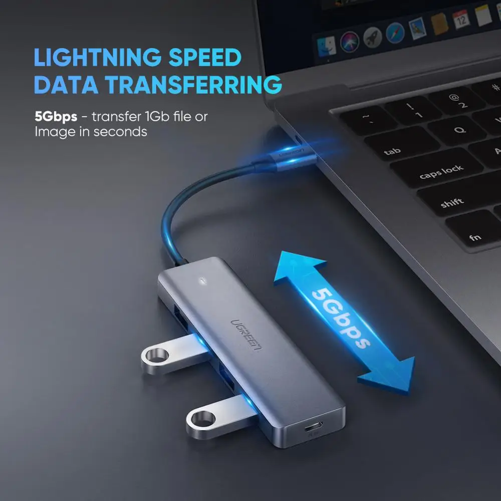 Ugreen-hub Adaptador Usb tipo c para Usb 3.0 Compatível com Macbook Pro Ipad Pro Samsung Galaxy Note 10 S10 - Imagem 3