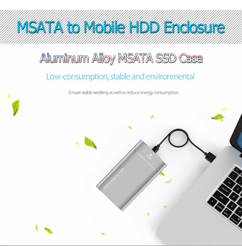 2.5 hdd enclosure UTHAI T37 MSATA to USB3.0  HDD Enclosure Aluminum Alloy Adapter Mini-SATA SSD to USB3.1 Type-C HDD Case for 1.8 inch Sata3 Box 3.5 hdd enclosure