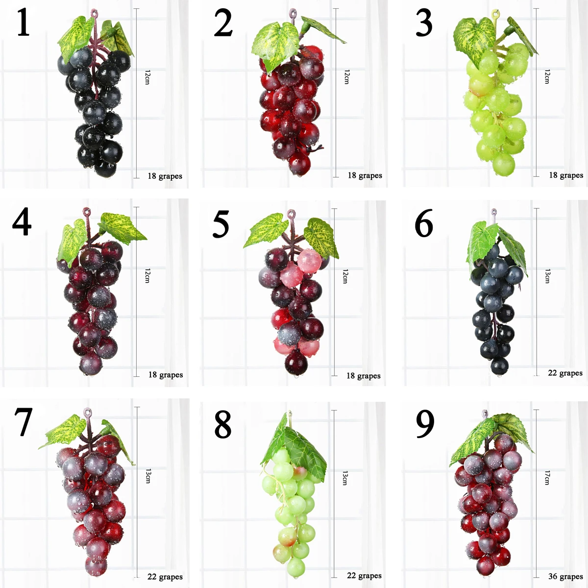 Artificial Fruit Fake Green Grapes Plastic Fake Decorative Fruit Lifelike Home Wedding Party Garden Decor Mini Simulation