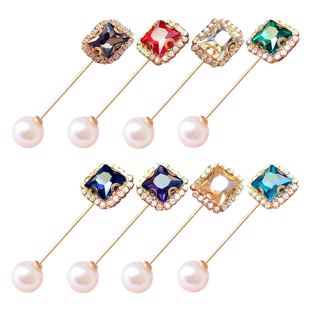 

2020 New 6 Pcs/set Simple Wild Men Women Brooch Artificial Pearl Word Pin Scarf Buckle Neck Corsage Unisex