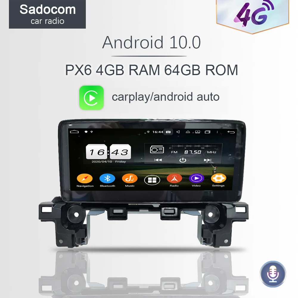 Carplay PX6 автомобильный dvd-плеер DSP Android 10 4G + 64GB GPS карта RDS Авто радио WIFI Bluetooth 5 0 для Mazda