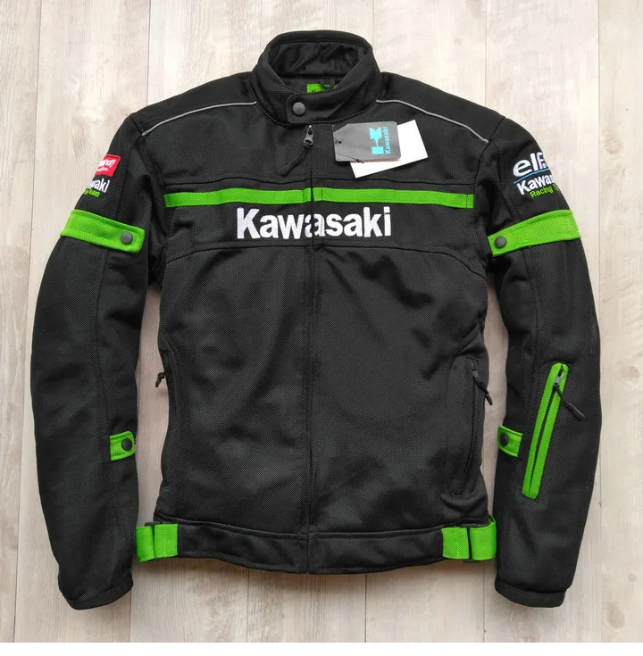 

Wholesale Motocross jacket for KAWASAKI Team Green Professional Motorcycle Racing Jackets with protective gear H