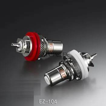 

2pcs EIZZ Rhodium Plated Tellurium Copper RCA Jack Female Socket Connector for HiFi Audio TV CD AMP Panel Chassis Mount EZ-104
