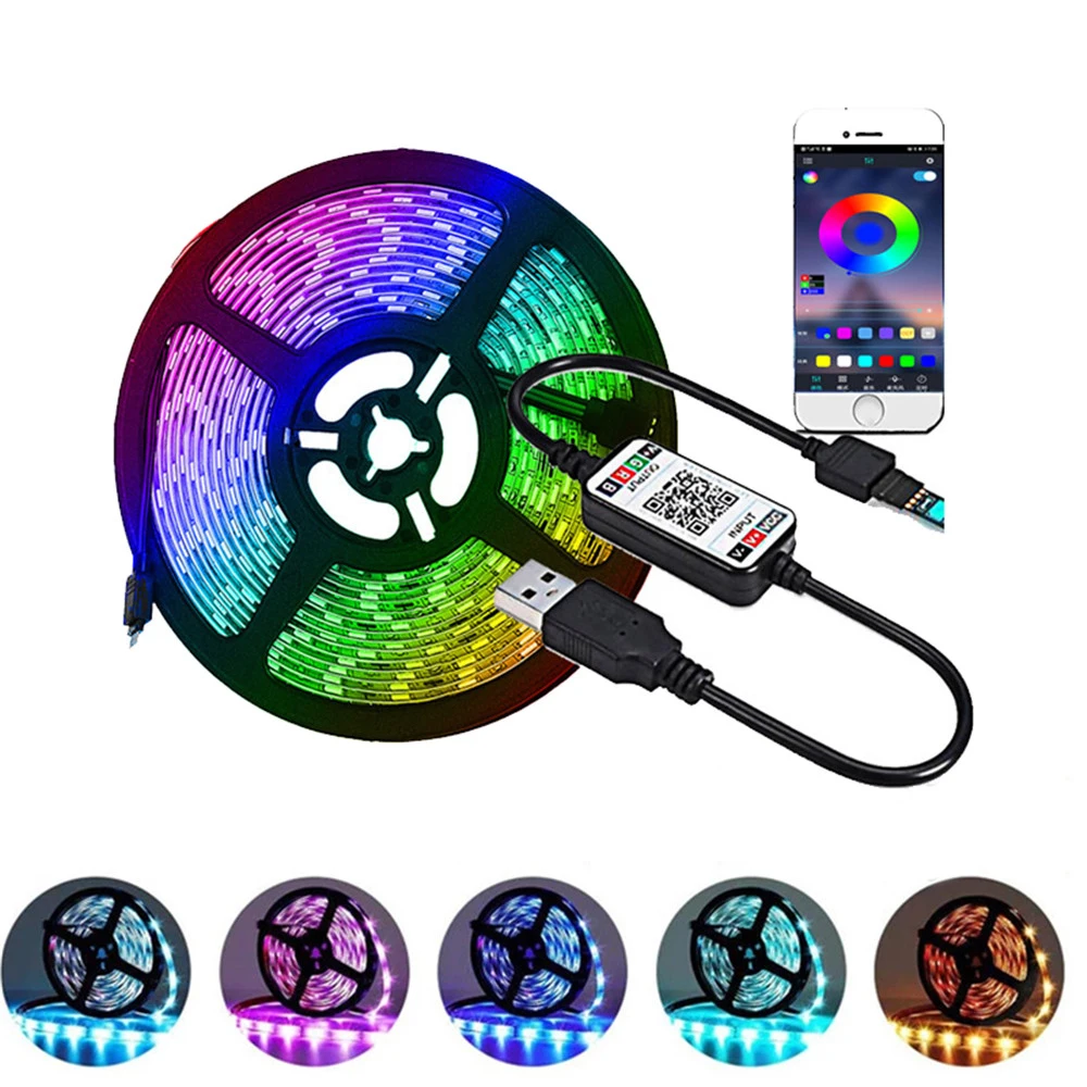 

3/5M LED Light Strips Flexible Decoration BackLight Lamp 5050 RGB 5V USB Night Light Luminous String TV PC Bluetooth APP Control