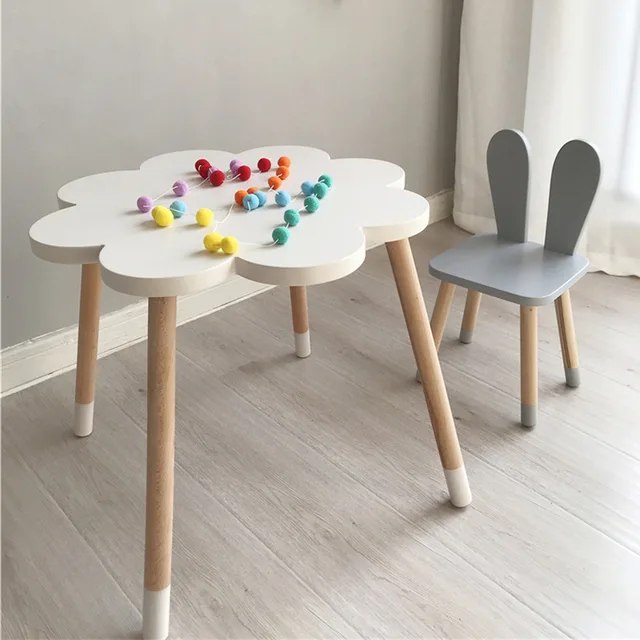 Hot Nordic style wood desk chair for kids cute children furniture high ...