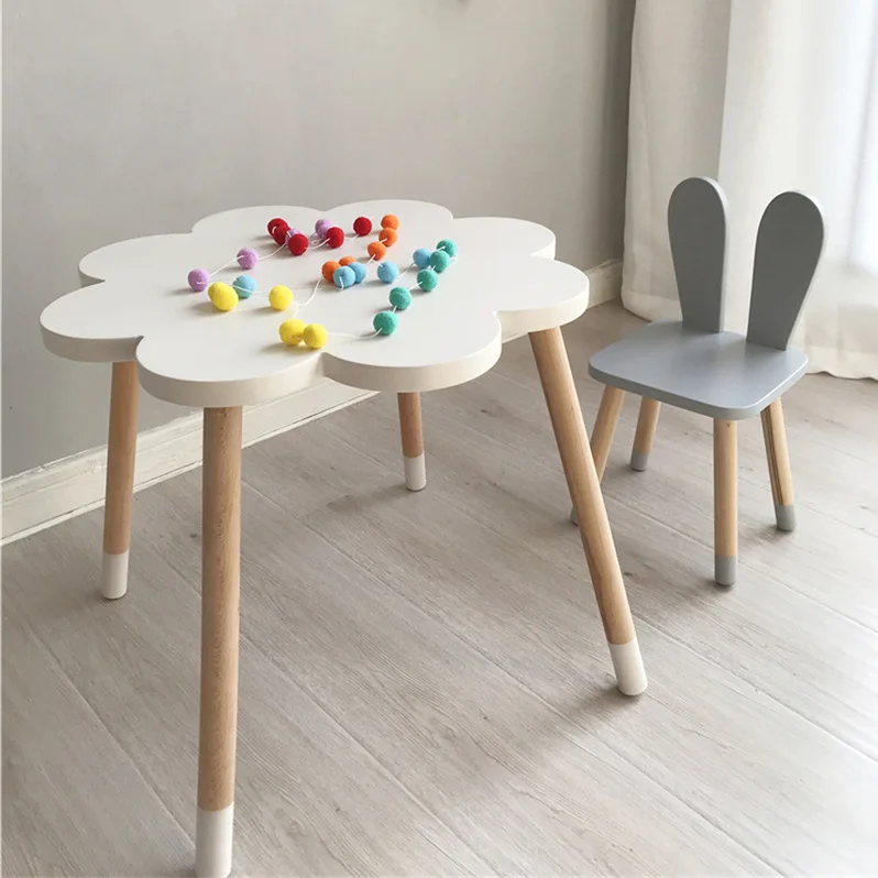Hot Nordic style wood desk chair for kids cute children furniture high quality beech wood kids room furniture rabbit ear design Hot Nordic style wood desk chair for kids cute children furniture high quality beech wood kids room furniture rabbit ear design