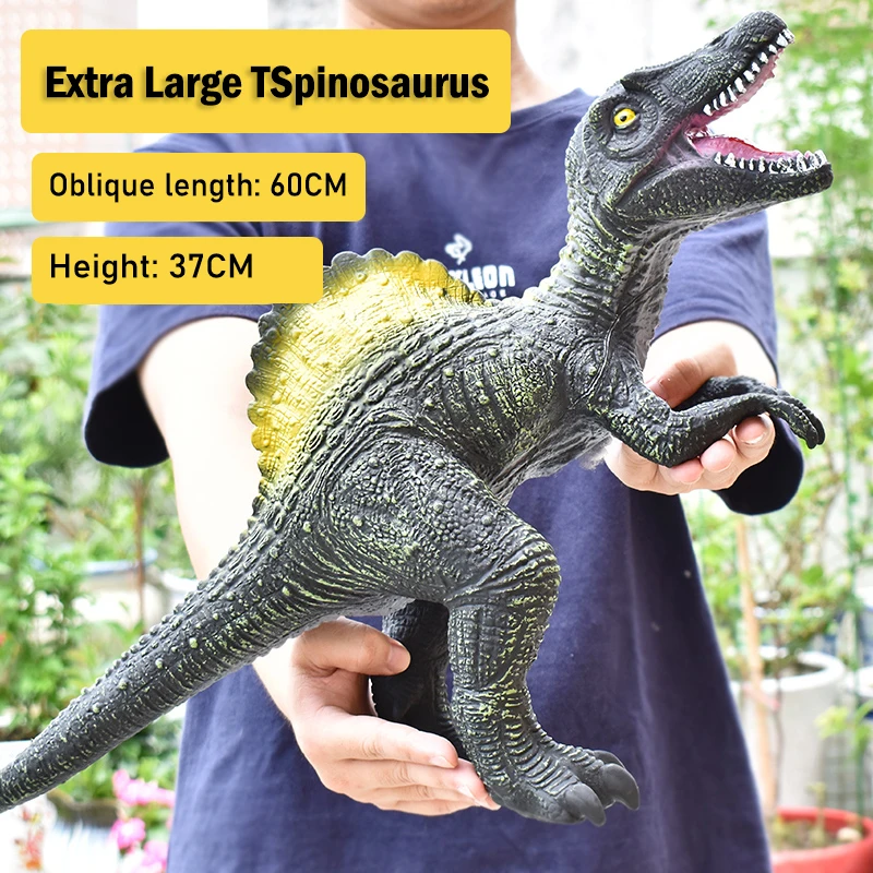 50cm Extra Large Simulation Soft Rubber Fall And Resist Pressure Tyrannosaurus Dinosaur Can Sound Animal Model Kid Toy Gift goku toys