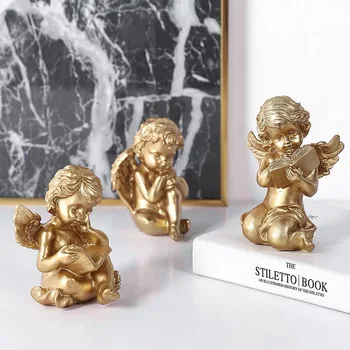 

Nordic Golden Angel Character Statue Crafts Desktop Ornament Home Window Creative Angel Decoration Furnishings