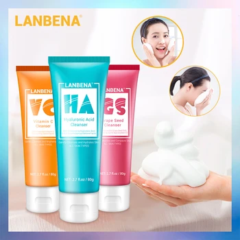 

LANBENA Facial Cleanser Face Wash Foam Face Cleansing Face Scrub Moisturizing Deep Cleansing Oil Control Shrink Pore Facial Care