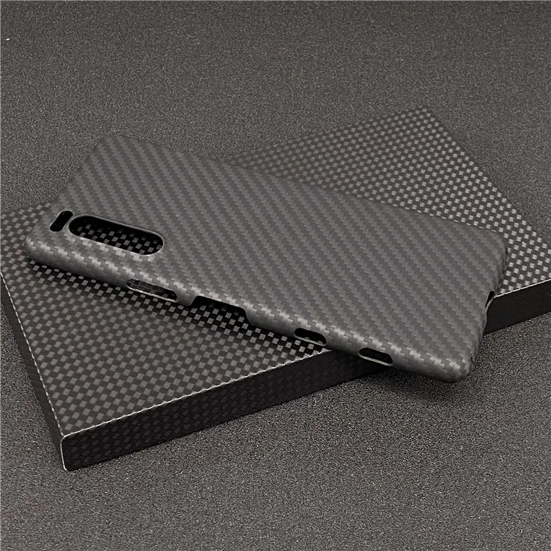 Real Carbon Fiber Lens Protection Phone Case for Sony Xperia 5 II 5G Carbon Fiber Hard Cover Cases