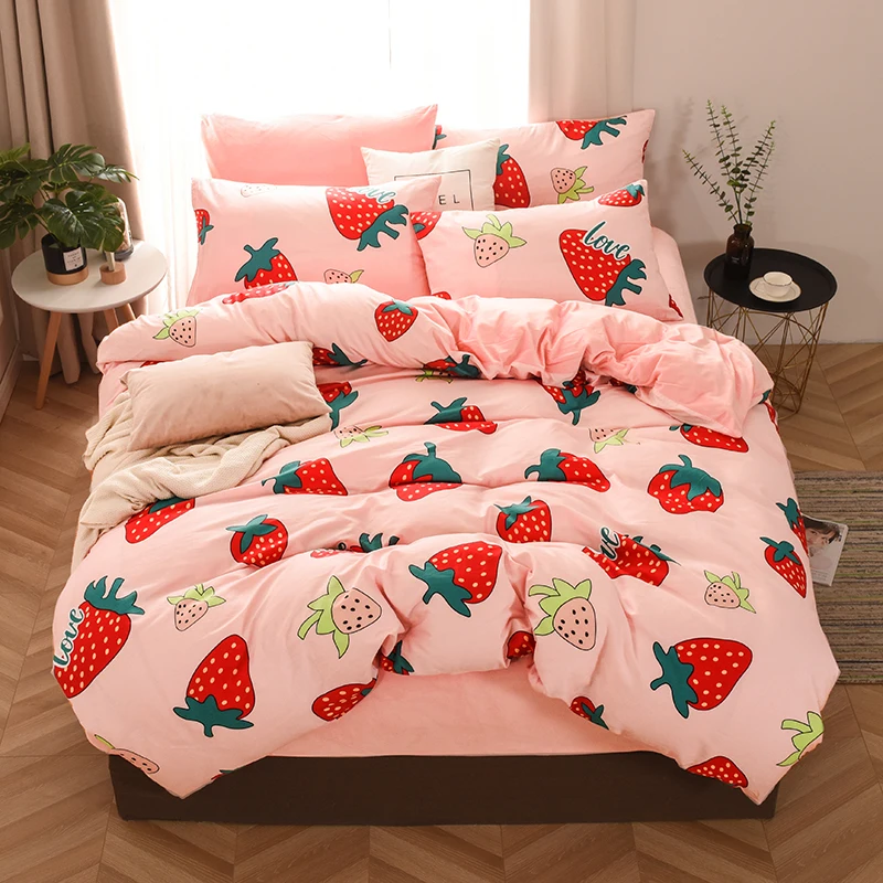 Dreamort осень и зима хлопковый+ фланелевый Комплект постельного белья queen King size простыня+ пододеяльник+ наволочка