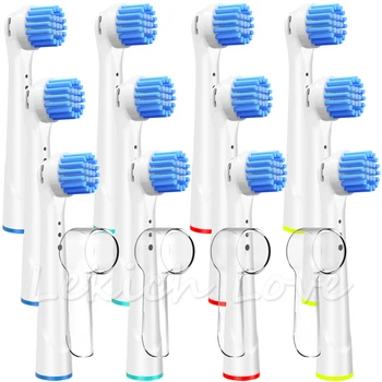 

12 Pcs Sensitive Function Toothbrush Heads for Oral B Toothbrush with 4 Pcs Protective Covers Fit for Oral B Toothbrush Heads