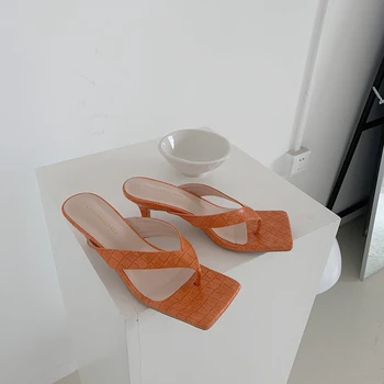 

Square Toe Women Slides Slippers Fashion Casual Slip On Clip Toe Sandals Slippers Summer Party Casual Mules Flip Flops Blue Shoe