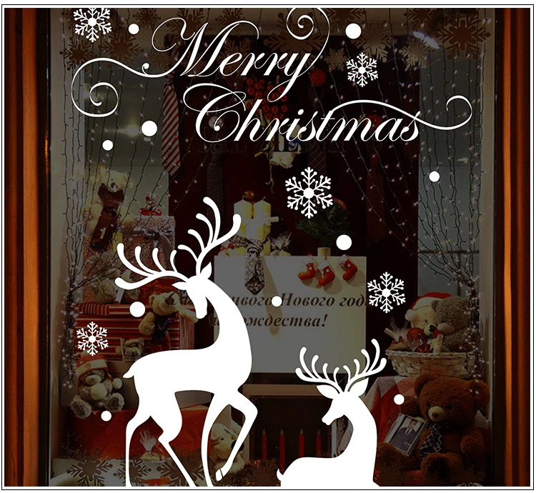 Поколение Fat стикер на стену s настраиваемый Рождественский олень витрина магазина стеклянная наклейка двери и окна декоративная наклейка s Ro