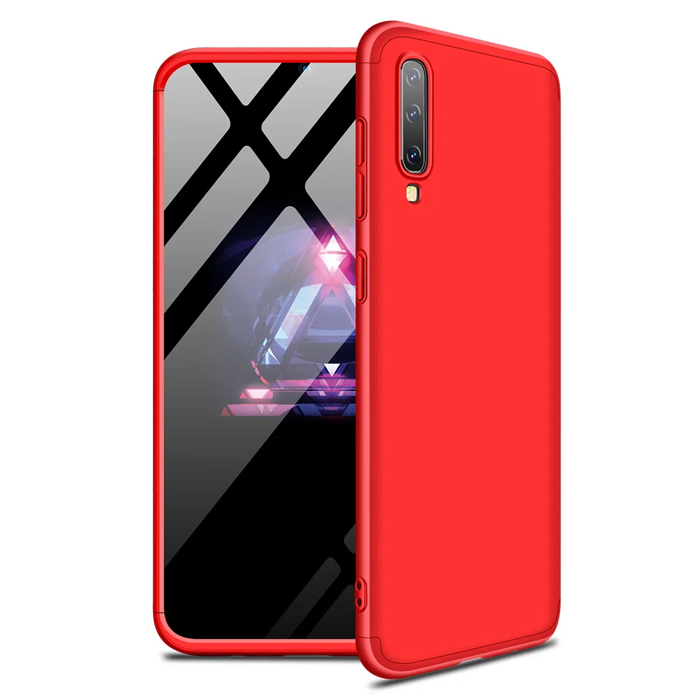 Красный 360 Защита ПК чехол для samsung A50 чехол A80 A70 A50S A50 S 50 Роскошный чехол для задней части корпуса samsung Galaxy A50 чехол A30S A20 A10 - Цвет: Красный