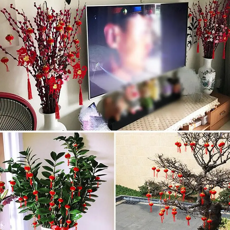 

16pcs Red Traditional Chinese Lanterns For Festival Wedding Hanging Lanterns Set