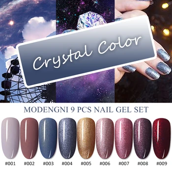 

MODENGNI 9 Color Acrylic Nail Kit Nail Polish Soak off UV LED Lacquer Vernish Set Semi Permanent Nail Gel Set Color Gel Set 15ML