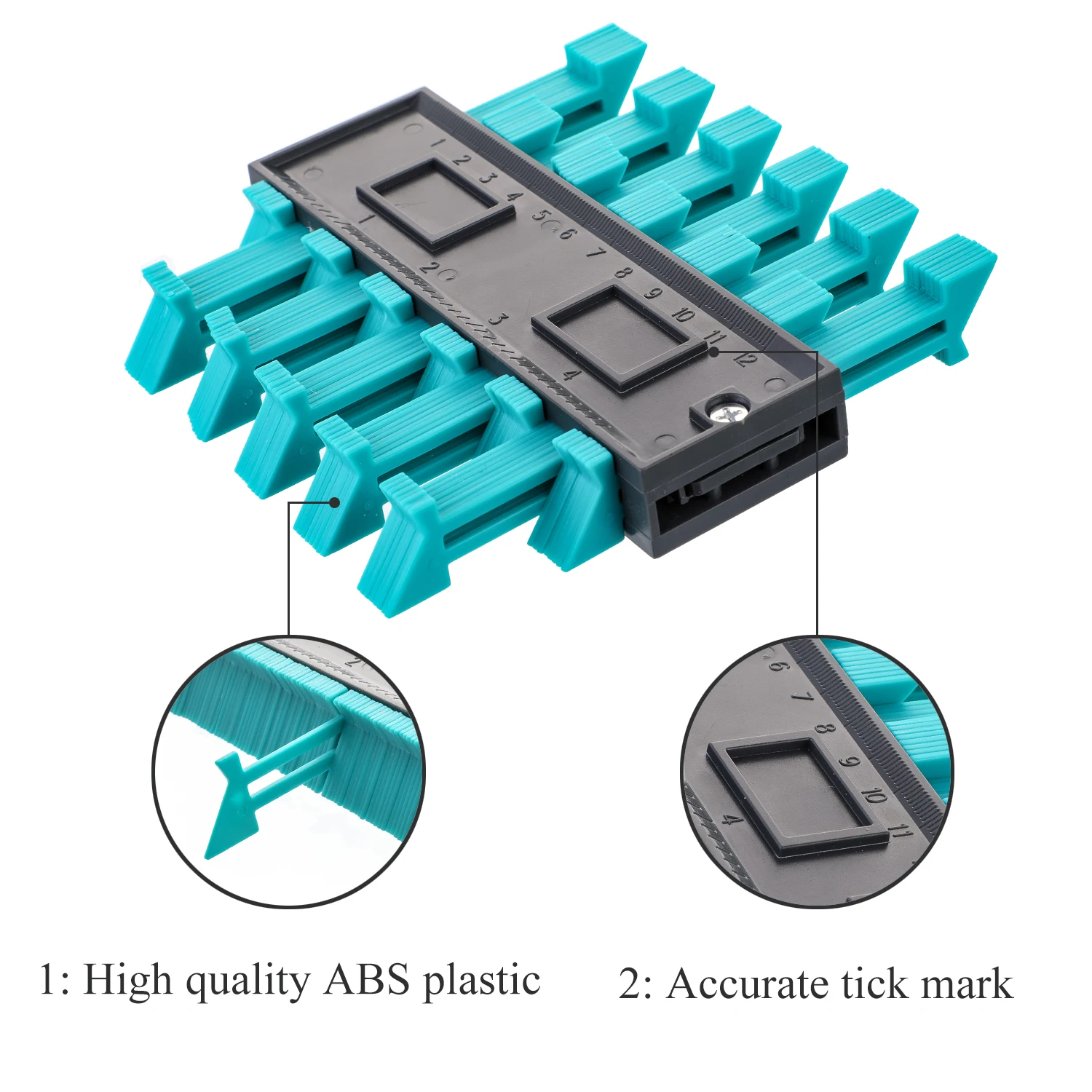 5/10inch Multi-function Contour Profile Gauge Tiling Laminate Tiles Edge Shaping Wood Measure Ruler ABS Contour Gauge Duplicator