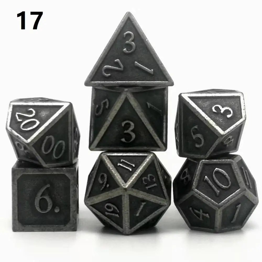 Высококлассные игральные кости DND набор игральные кубики dados rpg многогранные металлические кости dobbelstenen dados rol d20 Кубики dobbelstee - Цвет: 17