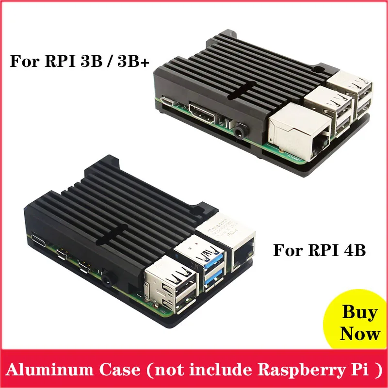 Case Enclosure Raspberry Pi Aluminum Cooling for 4 Metal-Box Passive 3B Allory 3-Model