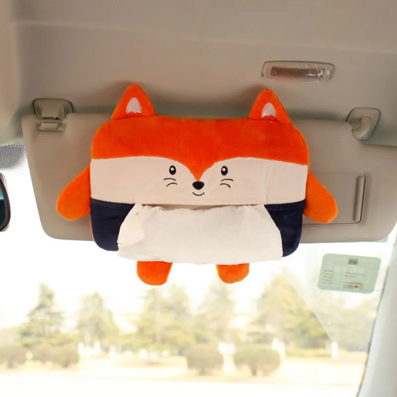 3 шт./компл. Kawaii Cat Lion Fox необычная коробка для салфеток милая форма животных автомобильный подлокотник стойка для бумажного полотенца Органайзер