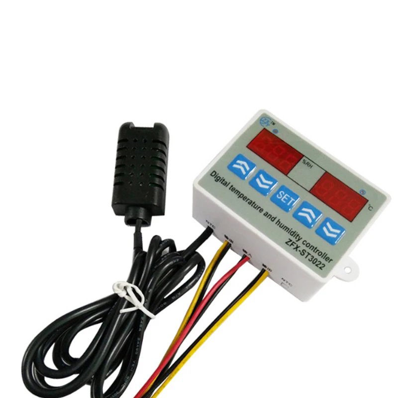 ZFX-ST3022 светодиодный цифровой двойной термометр регулятор температуры Термостат для инкубатора микрокомпьютера двойной