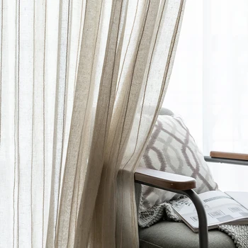 

Yaapeet 1pc Modern Window Curtain Stripe Curtain Europe Brief Solid Color Window Drapes for Bedroom Elegant Polyester Home Decor