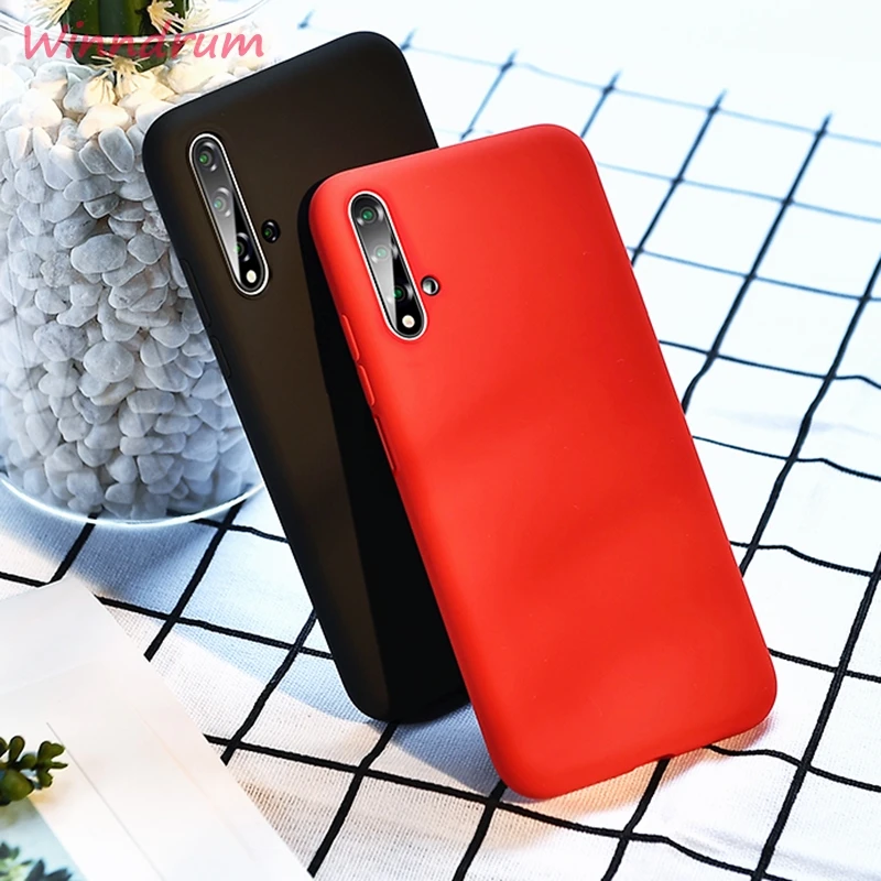 Silicone case for huawei honor 20 pro view Soft Liquid silicone shockproof solid color | Мобильные телефоны и аксессуары