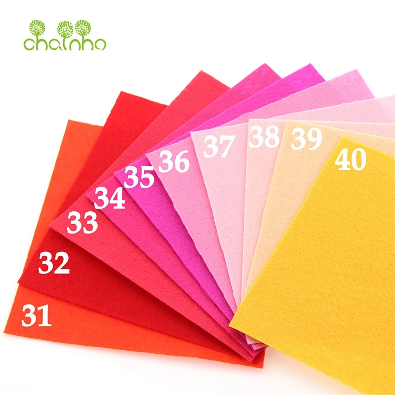 Chainho,Nonwoven Felt Fabric/1mm Thickness/Polyester Cloth of Home Decoration Bundle for Sewing Dolls & Crafts/40pcs 15cm*15cm