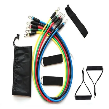 

100lbs Resistance Bands 11pcs Sports Yoga Fitness Pull Rope Set Body Exercise Fitness Equipment Home Workout Training Pull Rope