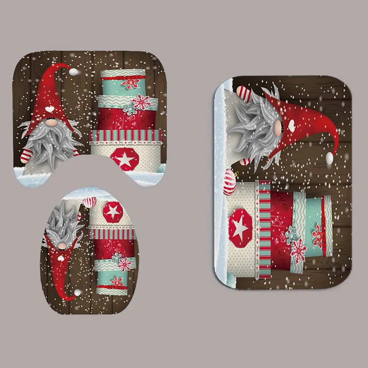 Type A3 Merry Christmas занавеска для ванной, водонепроницаемый Рождественский коврик для ванной с Санта Клаусом, крышка для унитаза, полиэстер/фланелевая занавеска для душа - Цвет: Type A3