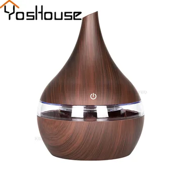 

300ml USB Electric Aroma air diffuser wood Ultrasonic air humidifier Essential oil Aromatherapy cool mist maker for home kbaybo