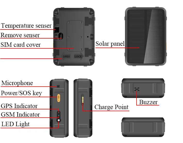 4G GPS Tracker With Solar Power RF-V44 9000mAh Battery For Standby Sheep Camel Horse GPS Tracker Waterproof Real-time Tracking best gps tracker for car