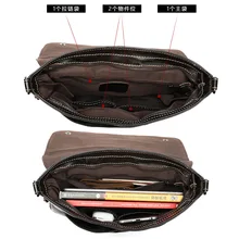 Leather Man Bag Commercial Clamshell [Men's Shoulder Bag] Top Cowhide Crossbody Bag Horizontal Style