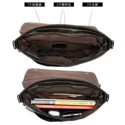 Leather Man Bag Commercial Clamshell [Men's Shoulder Bag] Top Cowhide Crossbody Bag Horizontal Style