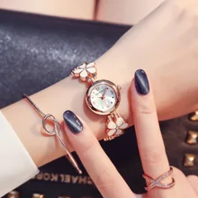 Rose Gold Women Bracelet Watches Fashion Luxury Quartz-Watches Flower Band Ladies Casual Dress Sport Watch Clock Dropshiping