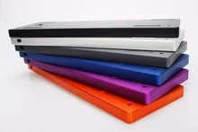 Baixo perfil cnc anodizado alumínio caso com slot de bateria para 60% teclado mecânico diy se encaixa gh60 a60 xd60 xd64 poker2 etc