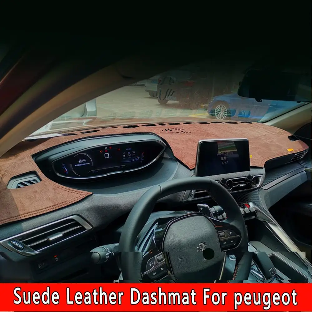 Для peugeot 208 2008 308 408 s 308 307 301 4008 3008 5008 508 замша кожа приборная панель Чехлы для приборной панели коврик для приборной панели автомобиля-Стайлинг