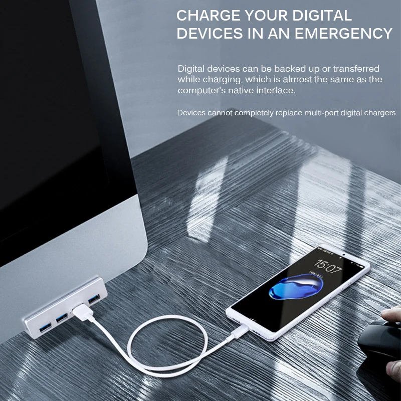 4 Порты usb-хаб USB 3,0 концентратор зарядная станция Профессиональный зажим дизайн Алюминий сплав Портативный Размеры туристическая станция для ноутбука