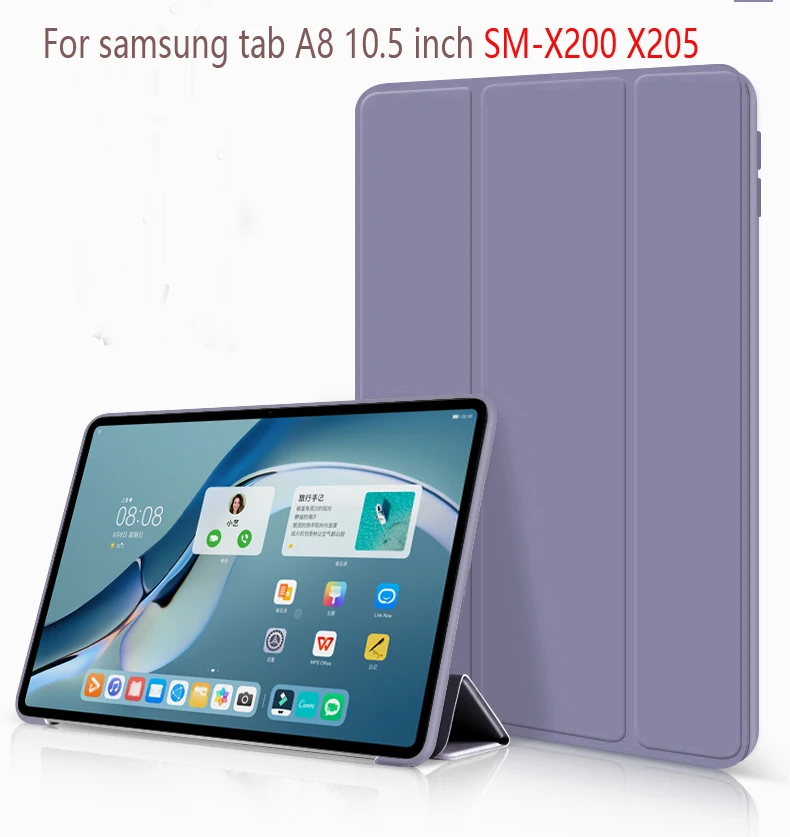 Custodia Per Samsung Galaxy Tab A8 10.5 "Sm-X200 X205 Tablet Tri-Fold Hard Pc Cover Posteriore Funda